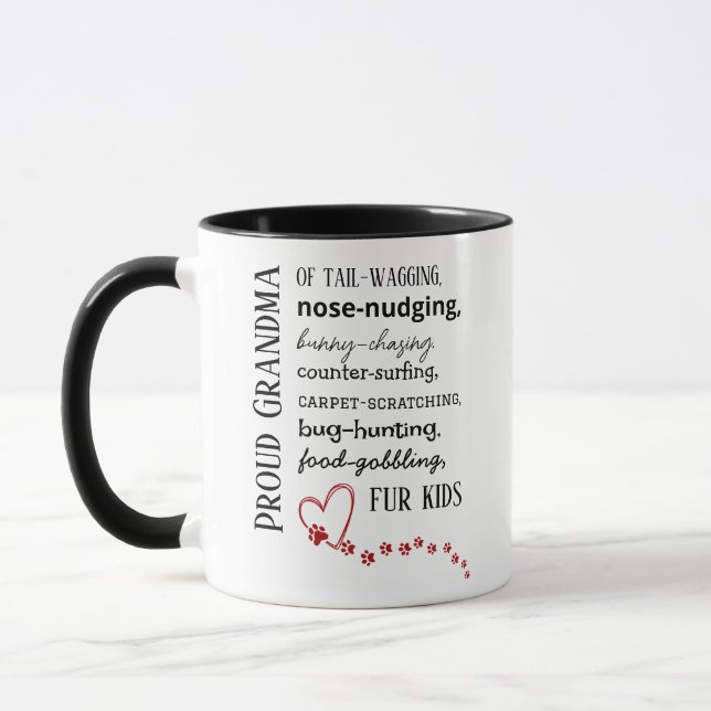 Taza de Abuela Orgullosa de Gatos y Perros (Izquierda)