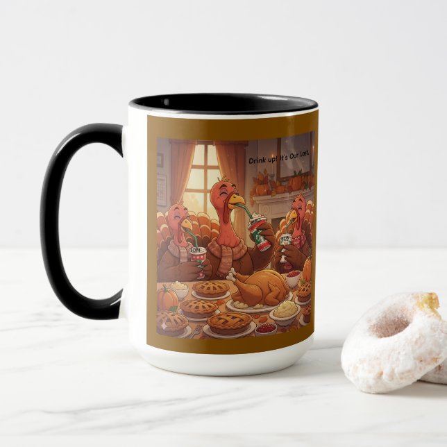 Taza de Acción de Gracias para beber (Con donut)