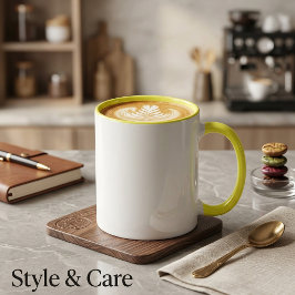 Taza de acento amarillo de 11 oz para sorbos diari