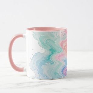 Taza de acento con remolino de mármol pastel