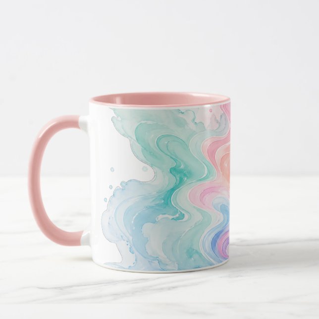 Taza de acento con remolino de mármol pastel (Izquierda)