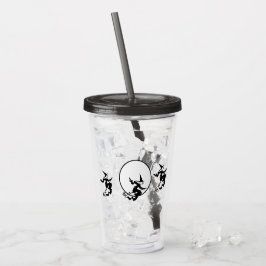 Taza de acrílico - Brujas voladoras y luna llena