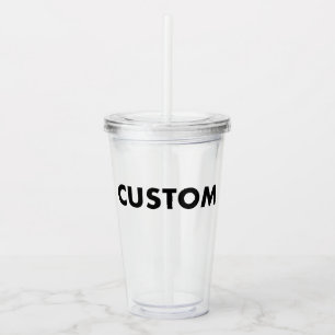Taza de acrílico con tapa y pajita - Libre de BPA