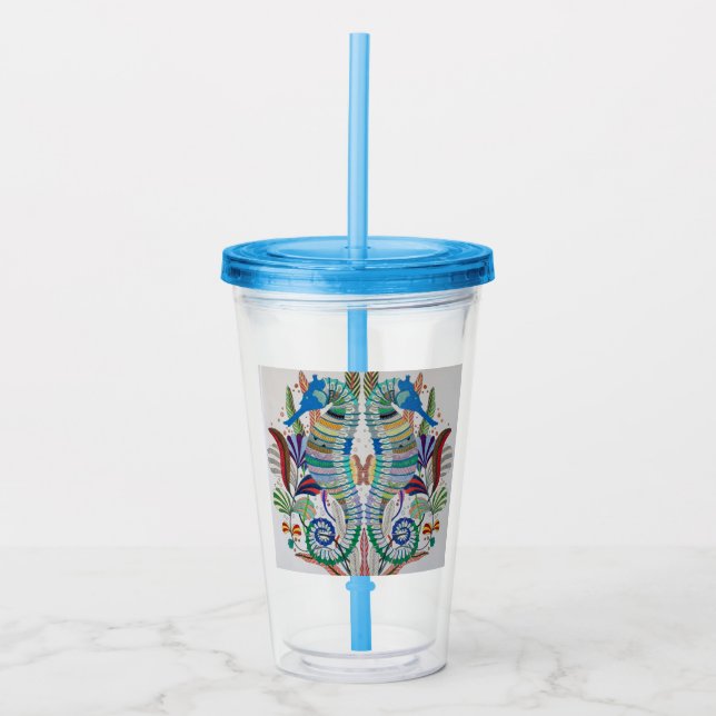 Taza de acrílico de caballitos de mar (Anverso)