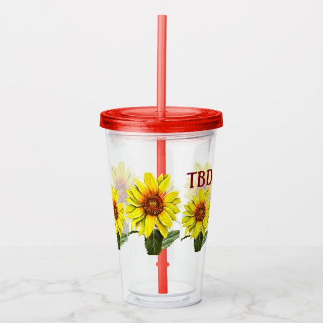 Taza de acrílico de girasol (Anverso)