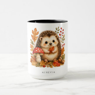 Taza de Acuarela de Erizo del Bosque Encantador co