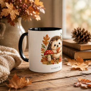 Taza de Acuarela de Erizo del Bosque Encantador co