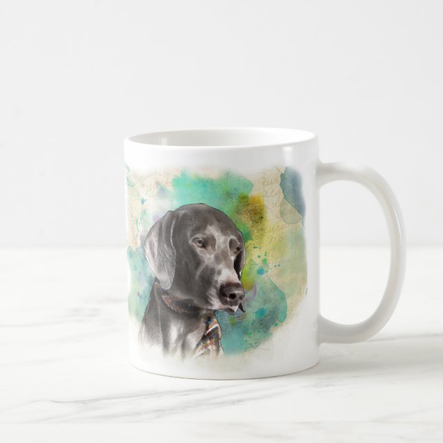 TAZA DE ACUARELA WEIMARANER (Derecha)