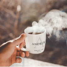 Taza de agradecimiento para el novio con monograma
