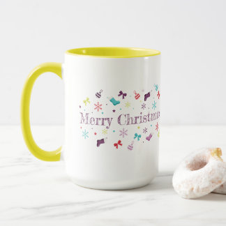Taza de aguacolorida navideña colorida