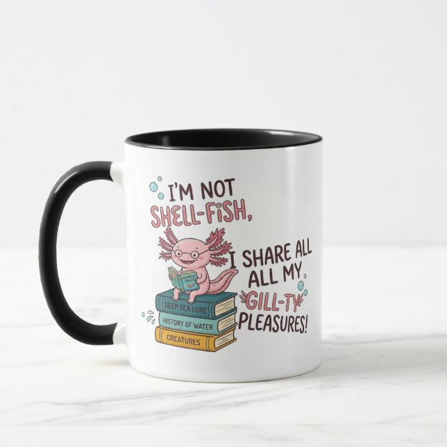 Taza de ajolote Im Not Shell Fish - Regalo de rató (Izquierda)