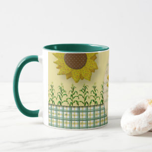 Taza de álbum de recortes de girasol