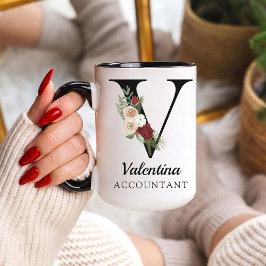 Taza de alfabeto monograma personalizada para cont