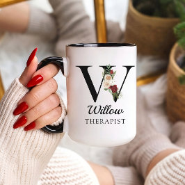 Taza de alfabeto monograma personalizada para tera