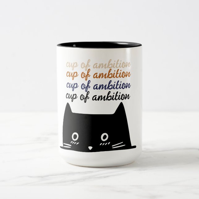 Taza de ambición para mí mismo - Gato de esmoquin  (Centro)