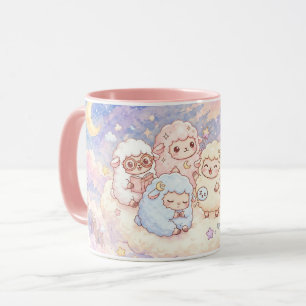 Taza de amigos corderos dormilones lindos