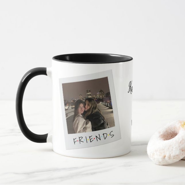 Taza de amistad personalizada con foto y nombres (Con donut)