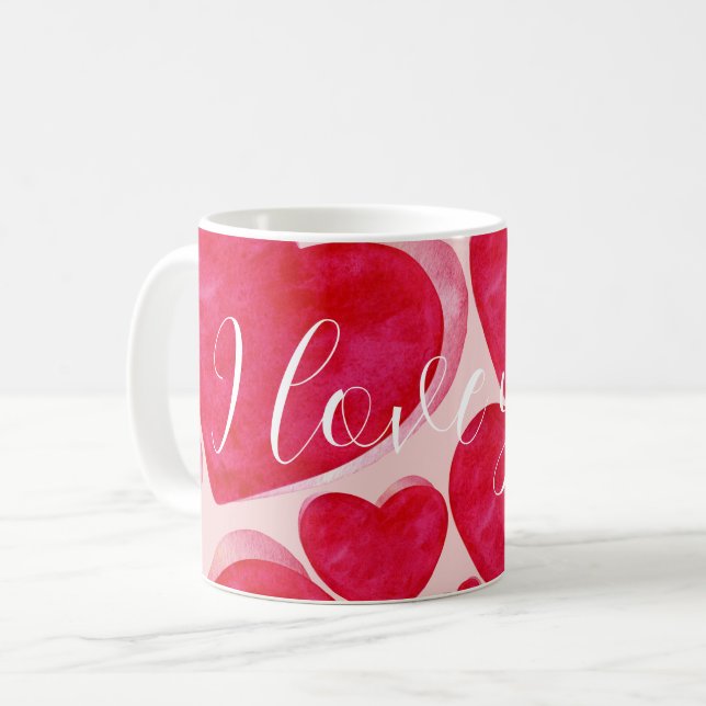 Taza de amor abstracto - Te quiero escrito a mano (Anverso izquierdo)