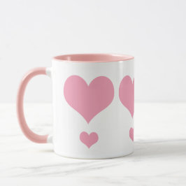 Taza de amor con corazón rosa