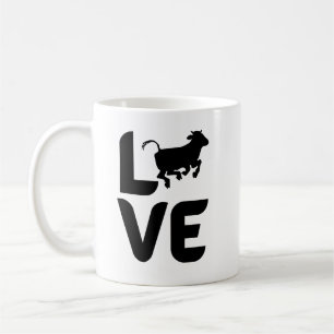 Taza de amor con vaca corriendo – Café para amante