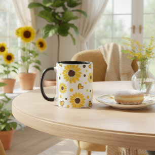 Taza de amor de girasol – Taza de café amarilla fl