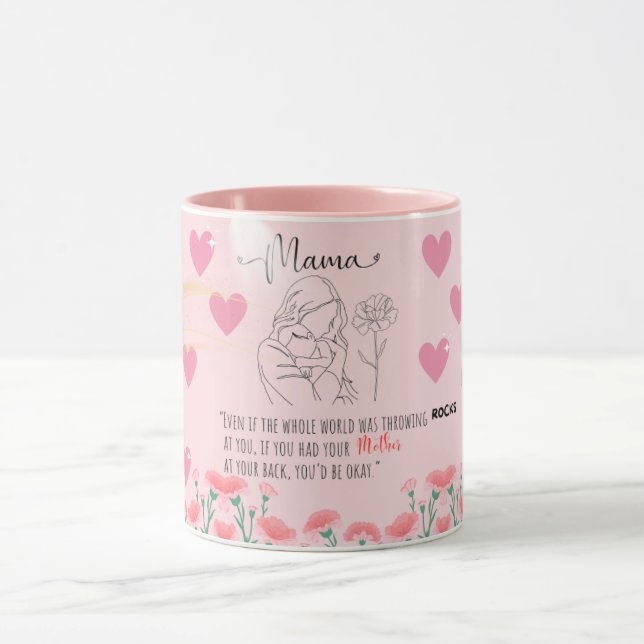 Taza de amor de mamá – Cálida madre y bebé  (Centro)
