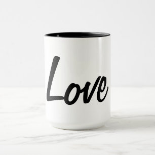 Taza de amor en blanco y negro