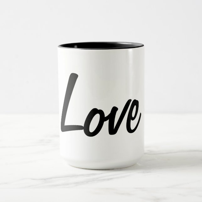 Taza de amor en blanco y negro (Centro)