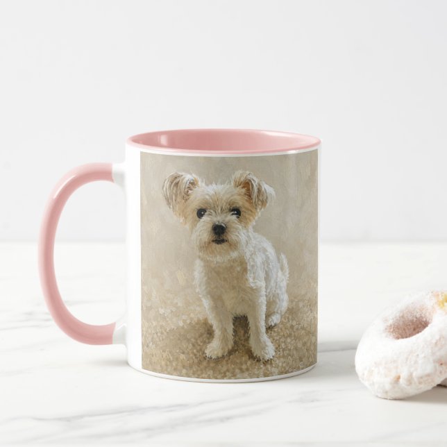Taza de amor Morkie Como (Con donut)