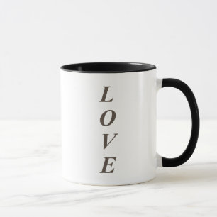 Taza de amor vertical dorada