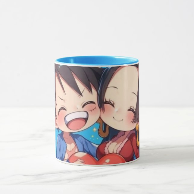 Taza de anime de Luffy y Boa Hancock (Centro)
