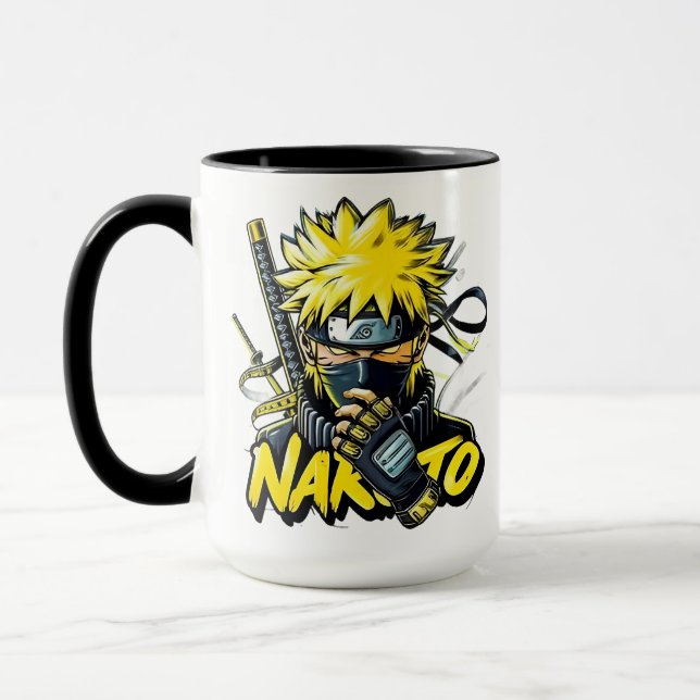 Taza de Anime – Héroe de Cabello Amarillo Intenso (Izquierda)