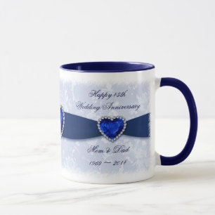 Taza de aniversario de bodas de Damasco 45