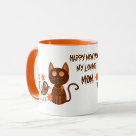 Taza de año nuevo gato mascota como regalo para ma