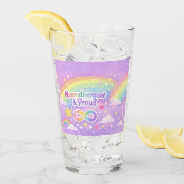 Taza de arcoíris pastel del Orgullo Neurodivergent (Anverso (hielo))