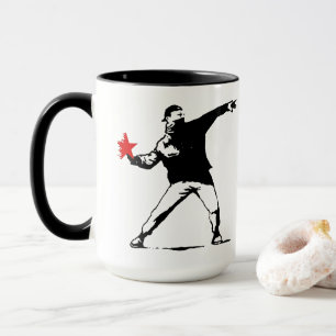 Taza de Arte Callejero Rebelde Estrella Flamígera