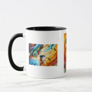 Taza de arte Coffee Breeze – Ilustración de niña c