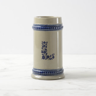 Taza de arte con monograma de letra L floral azul