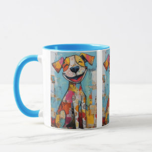 Taza de arte cubista de Jack Russell Terrier color
