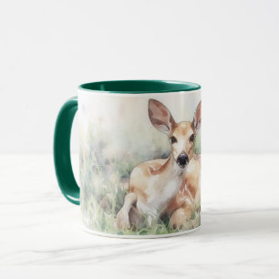 Taza de Arte de Ciervos Salvajes Descansando en un