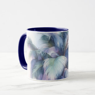 Taza de Arte de Hojas de Palma en Primer Plano