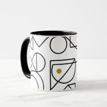 Taza de arte de línea geométrica abstracta minimal