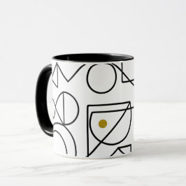 Taza de arte de línea geométrica abstracta minimal