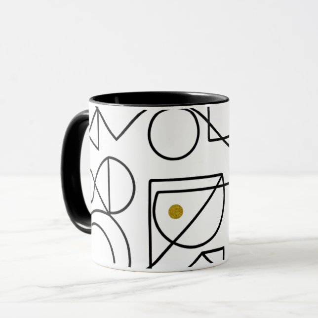 Taza de arte de línea geométrica abstracta minimal (Anverso izquierdo)