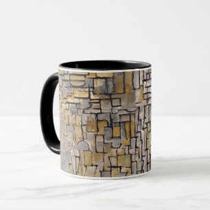 Taza de arte de transición cubista de Mondrian con