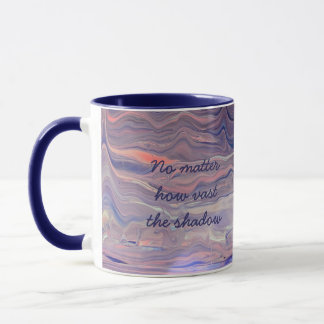 Taza de arte de vertido acrílico del amanecer insp
