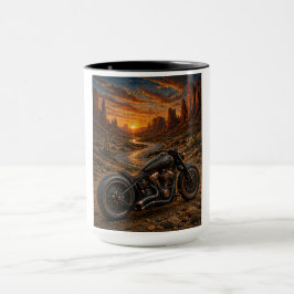 Taza de arte mosaico puesta de sol del desierto Bo