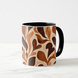 Taza de arte orgánico suave – Paleta beige y marró