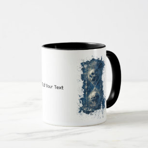 Taza de arte oscuro gótico de reloj de arena de cr