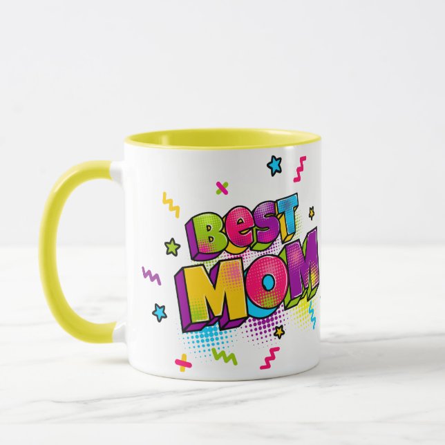 Taza de arte pop de cómic Mejor Mamá (Izquierda)